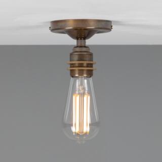 Bexter Vintage Exposed Bulb Flush Ceiling Light, Antique Brass