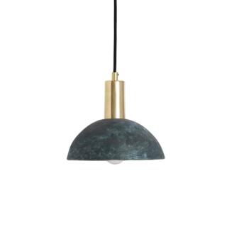 Kauri Organic Ceramic Dome Pendant Light 20cm, Blue Earth