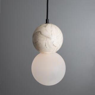 Rosa Marbled Ceramic Frosted Glass Globe Pendant Light