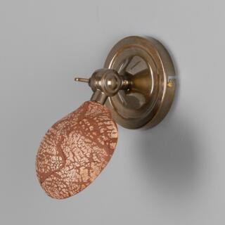 Coco Adjustable Ceramic Wall Sconce, Red Iron, Antique Brass