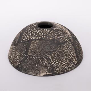 Kauri Ceramic Dome Lamp Shade, Black Clay 20cm