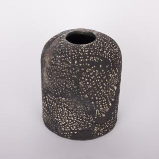 Osier Ceramic Cylinder Lamp Shade, Black Clay 11.5cm