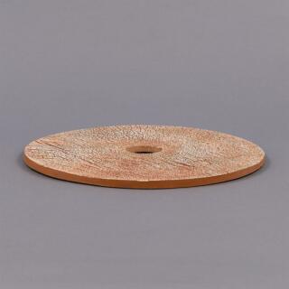 Bog Oak Ceramic Disc Lamp Shade, Red Iron 28cm