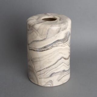 Senna White and Black Marble Ceramic Cylinder Lamp Shade 12cm