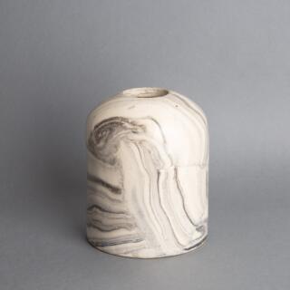 Osier White and Black Marble Ceramic Cylinder Lamp Shade 11.5cm