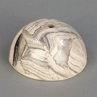 Ferox White and Black Marble Half Sphere Ceramic Lamp Shade 14cm