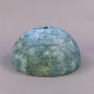 Kauri Ceramic Dome Lamp Shade, Blue Earth 37cm