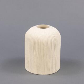 Osier Ceramic Cylinder Lamp Shade, Matt White Striped 11.5cm
