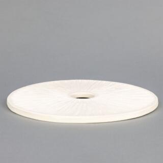 Bog Oak Matt White Striped Ceramic Lamp Shade 28cm