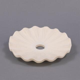 Kapok Ceramic Lamp Shade, Matt White Striped 27cm