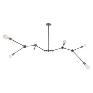 Ottawa Modern Industrial Brass Chandelier, Six-Arm