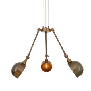 Neiva Vintage Adjustable Brass Chandelier, Three-Arm