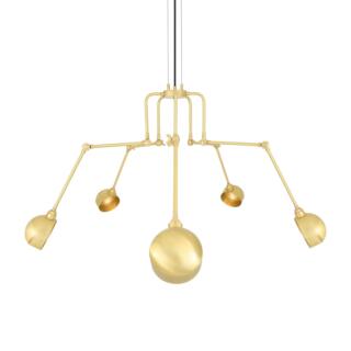 San Jose Industrial Adjustable Chandelier, Five-Arm