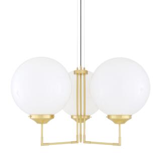 Bellavary Modern Glass Globe Chandelier, Three-Arm