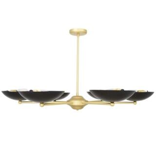 Newbury Modern Brass Chandelier with Black Metal Shades