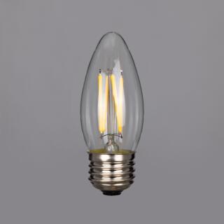 LED Filament Candle Bulb Dimmable E26 3.5W 2700k 350lm 3.5"