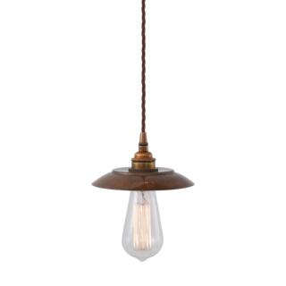 Reznor Industrial Minimalist Brass Pendant Light, Antique Brass