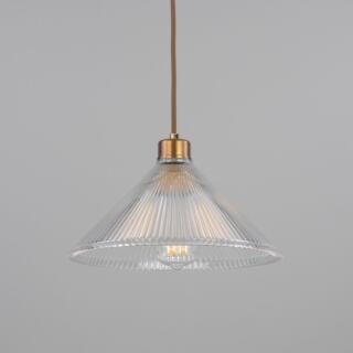 Rebell Prismatic Glass Pendant Light 11.8", Antique Brass