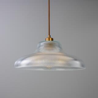 Mono Vintage Railway Glass Pendant Light 40cm, Antique Silver