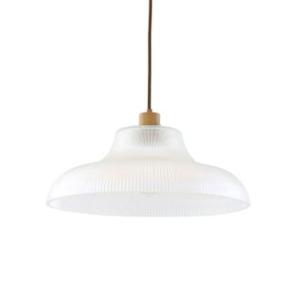 Mono Vintage Railway Glass Pendant Light 40cm, Antique Brass