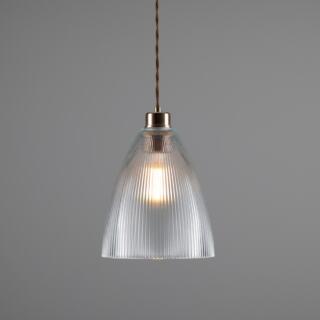 Corvera Prismatic Glass Shade Pendant Light 7.9", Antique Brass