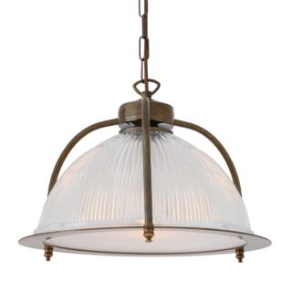 Bousta Prismatic Pendant Light with Diffuser 35cm, Antique Brass