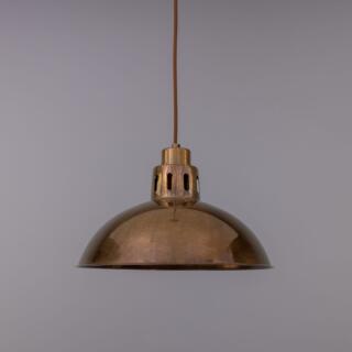 Paris Vintage Industrial Brass Pendant Light 11.8", Antique Brass