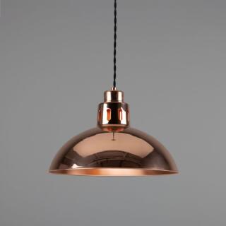 Berlin Vintage Copper Dome Pendant Light 30cm, Polished Copper