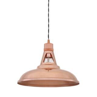 Minsk Vintage Copper Pendant Light 31cm, Polished Copper