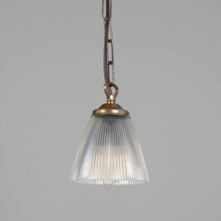 Gadar Small Prismatic Glass Pendant Light 4.7", Antique Brass