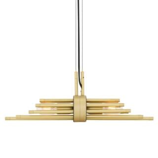 Victoria Modern Brass Sleeve Pendant Light, Satin Brass