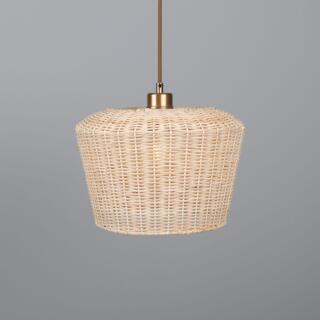 Manila Large Rattan Pendant Light 11.8", Antique Brass