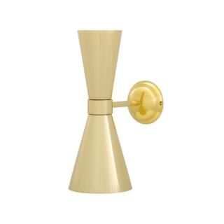 Amias Mid-Century Double Brass Cone Wall Sconce, Polished Brass
