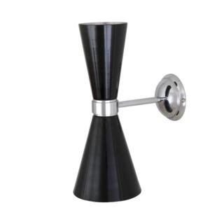 Cairo Mid-Century Double Cone Chrome Wall Sconce, Powder Coated Matte Black