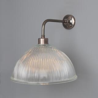 Nova Vintage Prismatic Glass Wall Sconce 30cm, Antique Silver