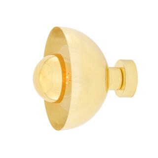 Maua Modern Brass Dome Wall Light 20cm, Polished Brass