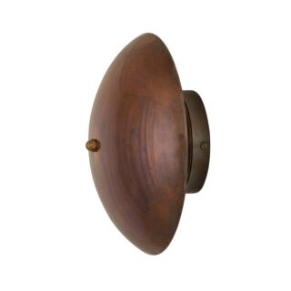 Luqa Vintage Brass Dish Wall Sconce 25cm, Antique Brass
