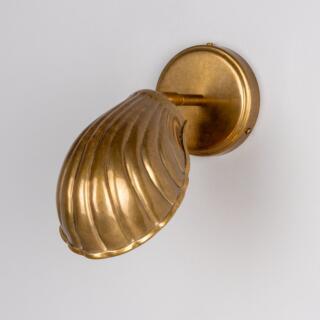 Shell Adjustable Brass Wall Light, Antique Brass