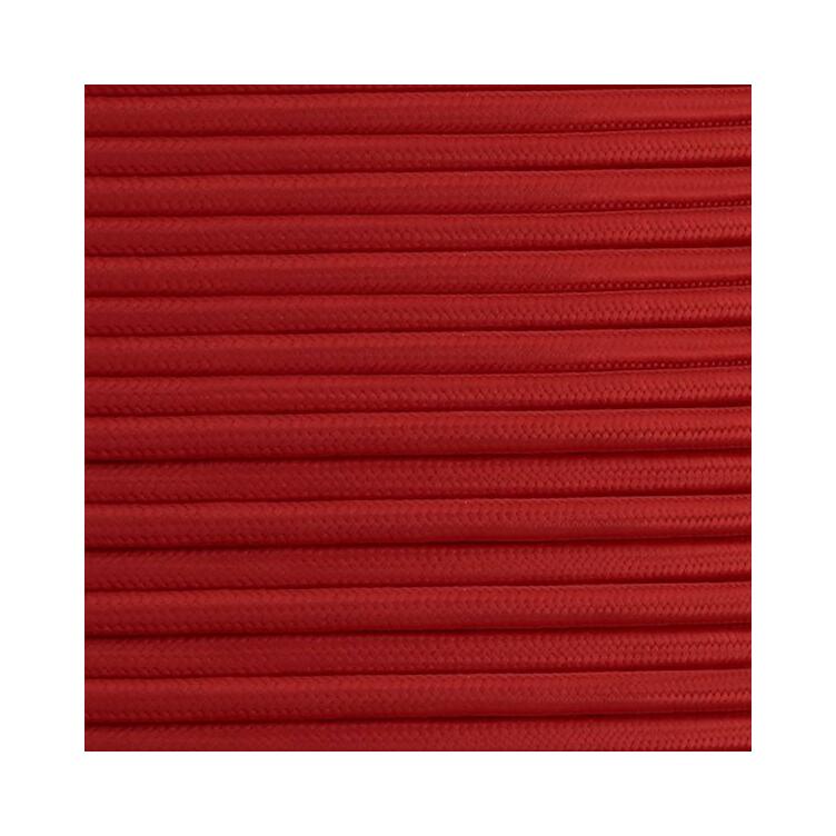 Red Fabric Braided Cable, 2 Core Round