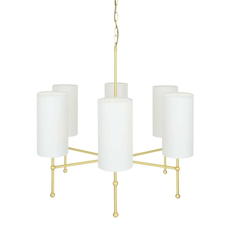 Arizona Modern Six-Arm Brass Chandelier 33.5" IP20