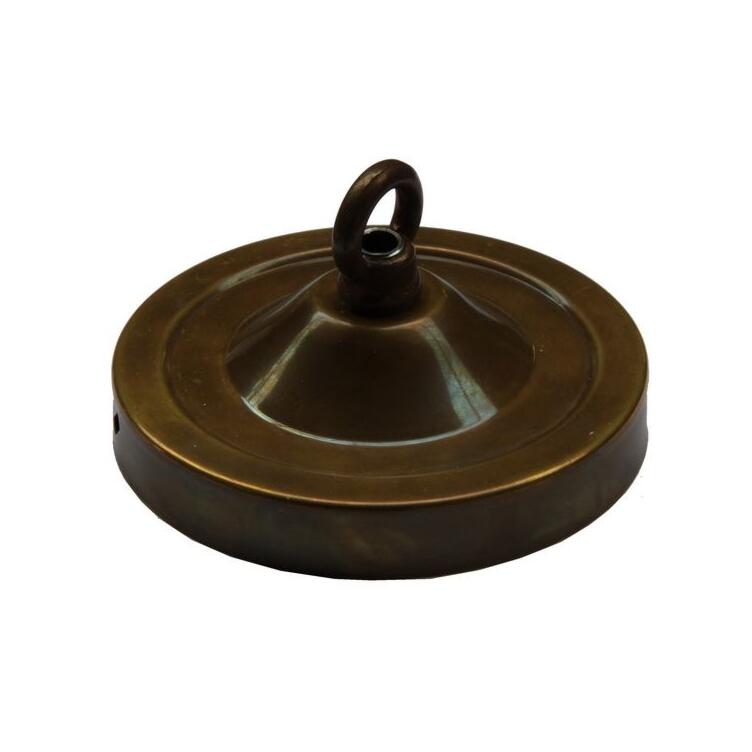 Brass Ceiling Rose with Closed Hook 4"