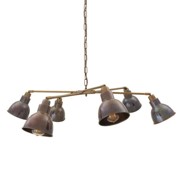 Bridgetown Vintage Six-Arm Brass Chandelier 48.75" IP20