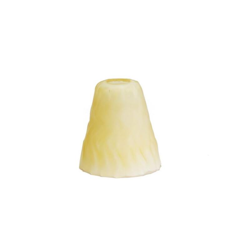 Patterned Cream Bell Glass Lamp Shade 4.25", Neck Size 1.25"