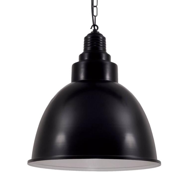 Danicaans Large Industrial Factory Pendant Light, Powder Coated Black