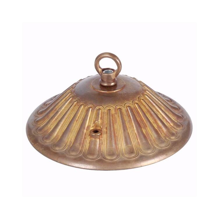 Decorative Vintage Brass Ceiling Rose with Closed Hook