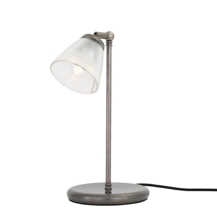 Gadar Industrial Prismatic Glass Table Lamp, Antique Silver Gadar Industrial Prismatic Glass Table Lamp, Antique Silver