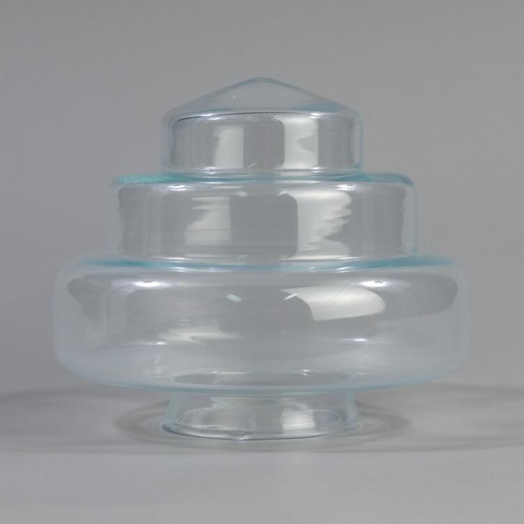Round Stepped Glass Lamp Shade, 8", 3.5" Neck Size Round Stepped Glass Lamp Shade, 8", 3.5" Neck Size
