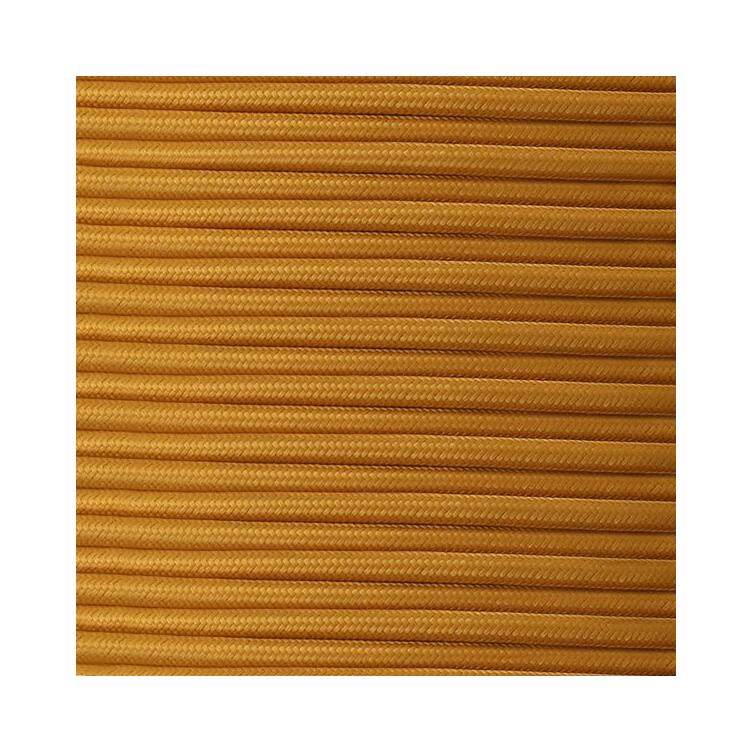 Gold Fabric Braided Cable, 3 Core Round