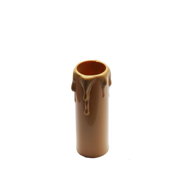 Gold Wax Drip Plastic Candle Tube 2.75" Gold Wax Drip Plastic Candle Tube 2.75"
