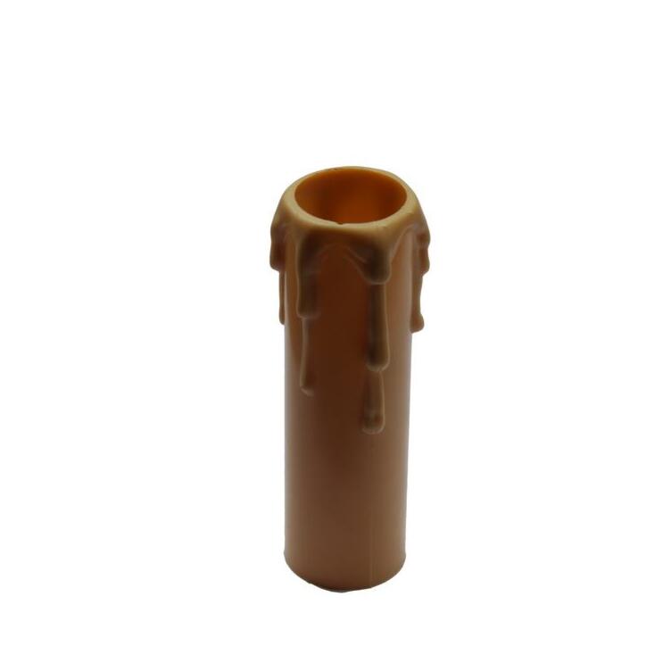 Gold Wax Drip Plastic Candle Tube 3.25" Gold Wax Drip Plastic Candle Tube 3.25"